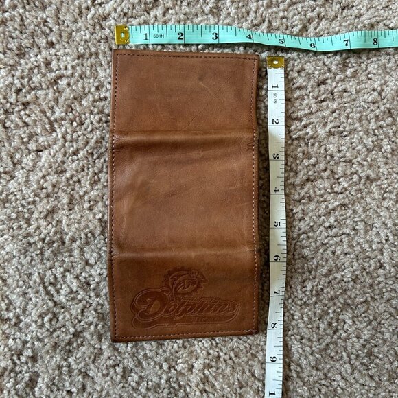 Miami Dolphins Trifold Brown Faux Leather Wallet - Picture 4 of 4